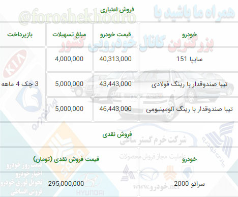 ثبت نام اقساطی سایپا